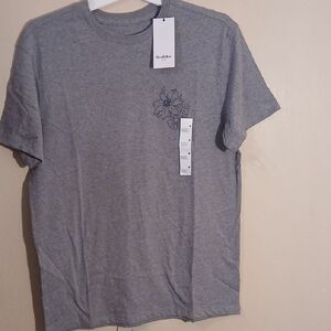 Goodfellow & Co Heather Gray Women's Tee with Floral Accent